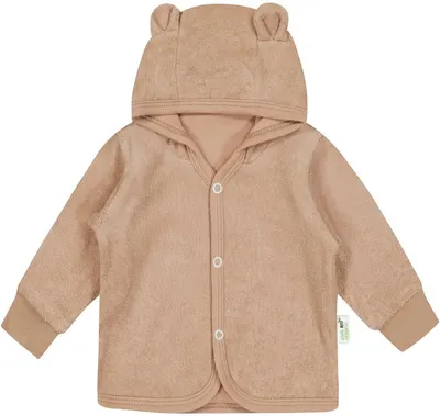 Hanorac cu urechiușe pentru bebeluși Bio Baby - 74 сm, 6-9 luni, frotir maro