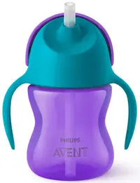 Sticla anti varsare cu pai Philips Avent - 200 ml, pentru fată