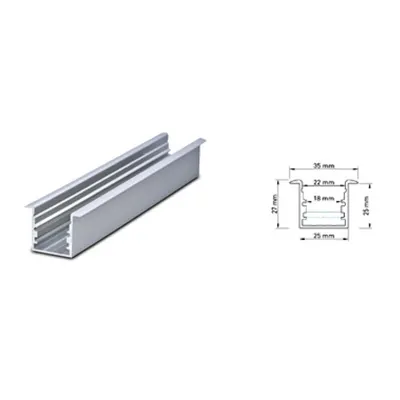 Profil montaj TBI cu ramă, anodizat