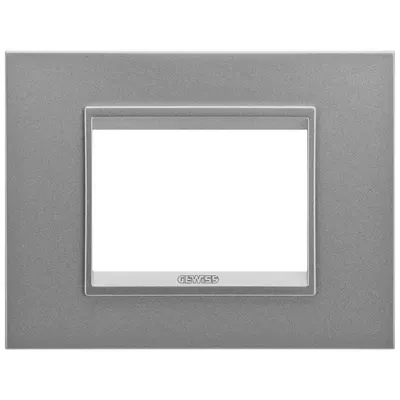 Rama ornament 3 module metal Gewiss Chorus Lux GW16203XA, monocrom aluminiu