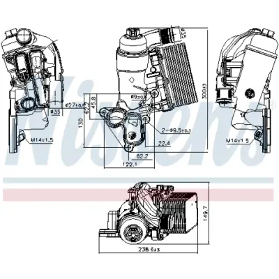 Radiator ulei, ulei motor NISSENS 90953