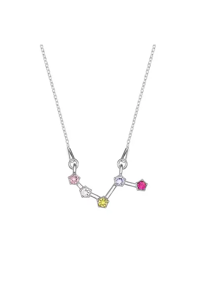 Colier Argint 925 placat cu rodiu cu cristale Swarovski® constelatie zodia Berbec-multicolor