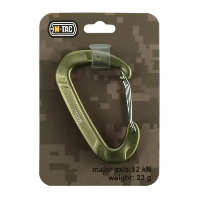 Carabiniera M-TAC Utility 12 kN – Aluminiu D-Shape - ARMY OLIVE