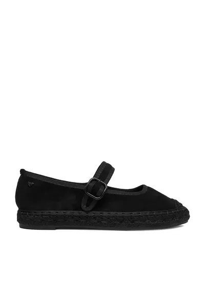 dama espadrile - negru - textil - cu catarama - Negru