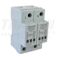 Descarcator de supratensiuni,AC/DC,clasa1+2,unitar cu soclul TTV1+2-100-2P 230/400 V, 50 Hz, 8 kA (10/350 us) 50/100 kA (8/20 us),2P