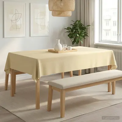 vidaXL Țesătură pentru masă Alb crem 140 x 200 cm Poliester