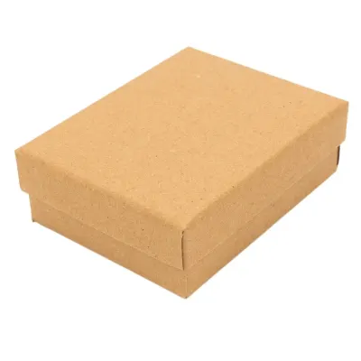 Cutie hârtie kraft pentru bijuterii cu suport negru în interior (set 10 buc) - 7x9x3cm