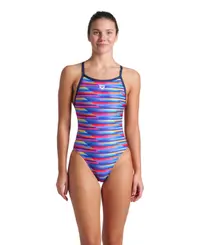 Costum de baie damă dintr-o singură piesă Arena Racing Stripe Xcriss Cross