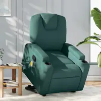 Gossi fotoliu rabatabil de masaj, cu ridicare, verde inchis, textil