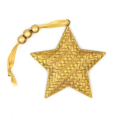 Decorațiune din metal - Stea aurie, strălucitoare