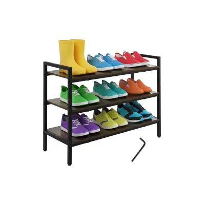 Raft depozitare incaltaminte, 3 niveluri, sarcina totala 90 kg, 58.5x79x30 cm