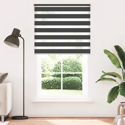 vidaXL Jaluzea Zebră 120,9x230 cm Lățime material 116,7 cm negru