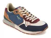 Pantofi sport PEPE JEANS bleumarin, MS40029, din material textil si piele naturala