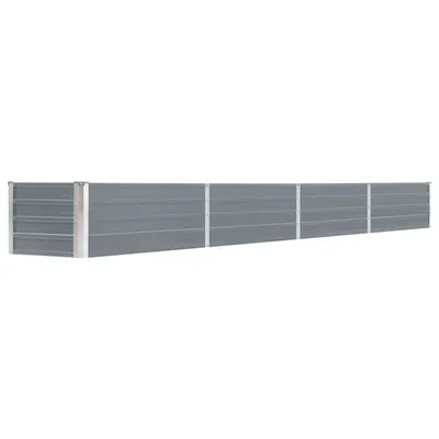 vidaXL Strat înălțat de grădină, gri, 320x40x45 cm, oțel galvanizat