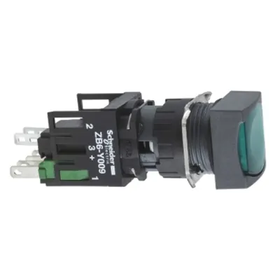 Buton Iluminat Verde Ø 16, Incastrat, Revenire cu Arc, 24 V, 1Nu