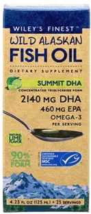 Ulei de pește Omega-3 cu conținut ridicat de DHA, 125 ml, Wiley's Finest