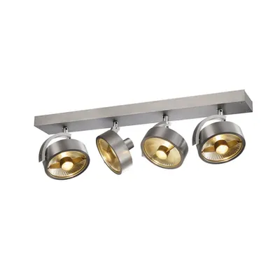 Corp iluminat TAVAN, Kalu Wall Luminita GU10, interior din aluminiu pe suprafata Barele de perete sI lumenul Plafon, quad, QPAR111 4x75W aluminiu periat