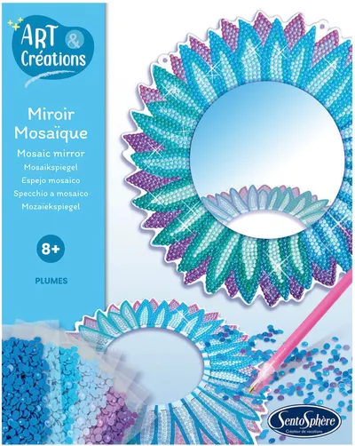 Set creativ Sentosphere - Oglindă DIY cu pene diamantate
