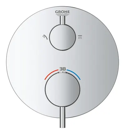 Unitate comanda Grohe Atrio 24135003, 1/2 inch, termostat, 2 iesiri, necesita valva, Crom