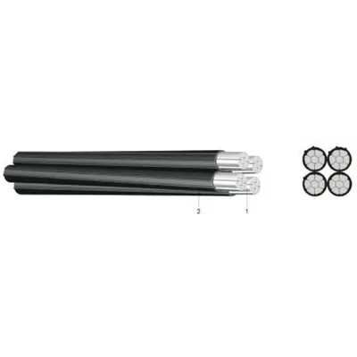 Cablu Aerian de Aluminiu cu Izolatie de Polietilena E-A2y 2 X 25 Rm - Schrack