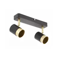 Spot - Ceiling luminaire ORIO, aluminium, 24.0×5.5×14.0 , IP20, 2*GU10, max. 50W, round, black