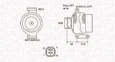Alternator (14V, 100A) TOYOTA AURIS, COROLLA 2.0D 2.2D intre 2006-2014