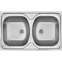 Chiuveta bucatarie inox doua cuve crom leinen Deante Tango 200