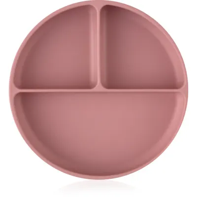 Petite&Mars Take&Match 6m+ farfurie compartimentată rotund Dusty Rose 1 buc
