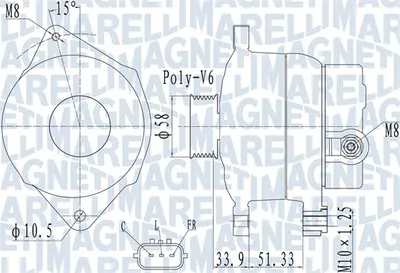Alternator (14v, 110a) Potrivit Hyundai I30, Ix35; Kia Cee D, Pro Cee D, Sportage Iii, Venga 1.4-1.6lpg 12.06