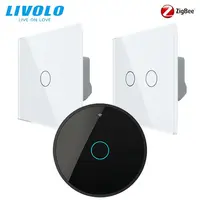 Intrerupatoare simplu + dublu wireless Zigbee generatia noua + hub Zigbee, control de pe smartphone Alb