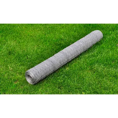 vidaXL Plasă de sârmă găini, argintiu, 25 x 0,75 m, oțel galvanizat
