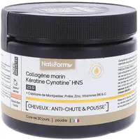 Colagen marin hidrolizat + KeratinăHNS, 120 g, Nat&Form