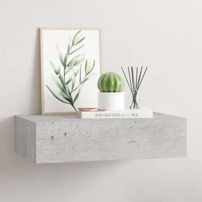 vidaXL Dulap de perete cu sertare, gri beton, 40x23,5x10 cm, MDF