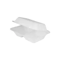 Caserole Biodegradabile Compostabile Trestie Albe Scoica, 2 Compartimente, 23 x 15 cm, 50 Bucati