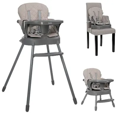 Scaun de masă 3 în 1 Lorelli - Siesta, Beige Leather