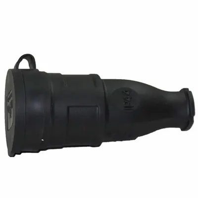 Cupla cu CP HEPOL, IP44, negru, cauciuc, 10/16 A