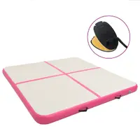 vidaXL Saltea gimnastică gonflabilă cu pompă roz 200x200x10 cm PVC