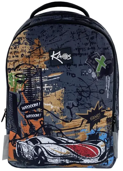 Ghiozdan școlar Kaos 2 în 1 - Wroom, cu 4 compartimente