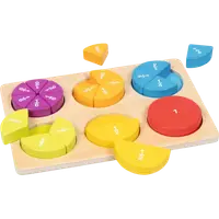Set didactic din lemn cu 21 piese Invatam fractiile, 20*30 cm
