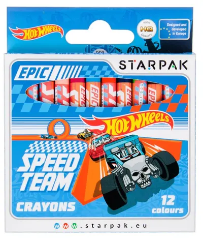 Set 12 creioane colorate Starpak Hot Wheels