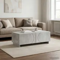 vidaXL Masă de cafea Gri Beton 102 x 50,5 x 35 cm Lemn prelucrat