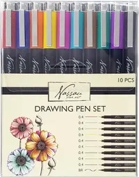 Set de pixuri subțiri colorate Nassau - 10 buc