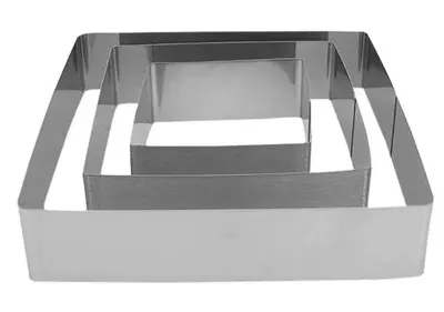 Set 3 forme pentru tort patrat inox