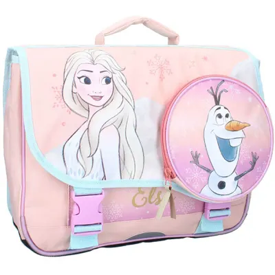Ghiozdan multicolor cu doua compartimente, 38x33x16 cm, bretele ergonomice, intarite si ajustabile, benzi reflectorizante, Frozen Engros