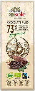 Ciocolată neagră organică cu 73% cacao, 25 g, Chocolates Solé