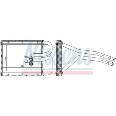 Schimbator caldura, incalzire habitaclu NISSENS 77642