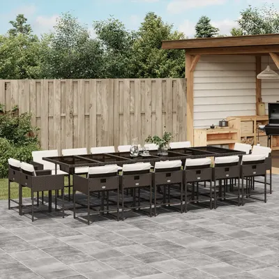 Gossi set mobilier de gradina cu perne, 17 piese, maro, poliratan