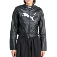 Geaca femei Puma Future.puma.archive Pleather Racer, Negru
