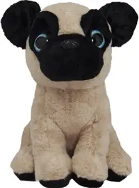 Jucărie de pluș Amek Toys - Pug cu ochi mari, 37 cm