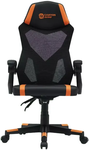Scaun de gaming Canyon - Flow MCH01 Mesh, negru/portocaliu